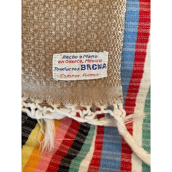 Brena Made in Mexico Southwestern Style Aztec Blanket with Tassels Brena 93”x57” - Picture 10 of 10